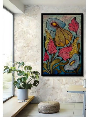 Petmudo AVM Rüya Gibi Çiçeklerin Sulu Boya Görünümlü Sanat Ev,ofis,mutfak,yatak Odası Tablosu Çerçeve Görünümlü