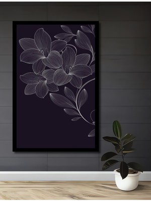 Petmudo AVM Baskı Çiçek Desenli Ahşap Dekoratif Ev,antre,salon,ofis,mutfak,yatak Odası Tablo Çerçeve Görünümlü