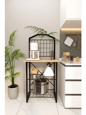 Boz Concept Home Dar Mutfak Bango Masa Kahve Köşesi Dekoratif Mutfak Düzenleyici Çok Amaçlı Dolap