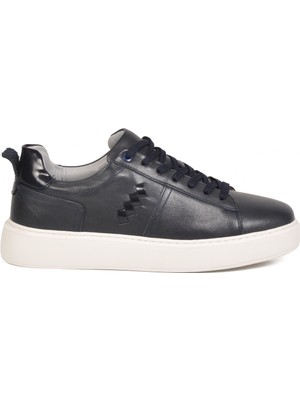 Aspor Lacivert Hakiki Deri Erkek Casual Ayakkabı