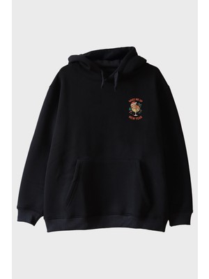 Nuugg Uyandır Beni Yılbaşı Siyah Hoodie