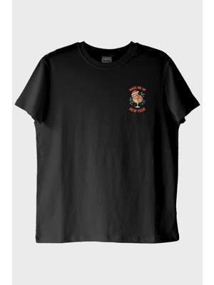 Nuugg Uyandır Beni Yılbaşı Siyah Tişört