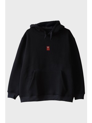 Nuugg Kırmızı El Atarisi Desenli Nakış Hoodie