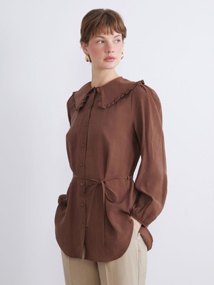 Lc Waikiki Yeni Sezon Bebe Yaka Modal Karışımlı Kadın Gömlek Tunik