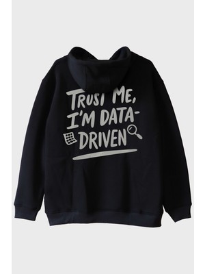 Nuugg Data Analizi Sevenlere Özel Minimalist 'ı'm Data-Driven' Siyah Hoodie