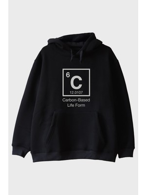 Nuugg Carbon-Based Life Form Baskılı Siyah Hoodie