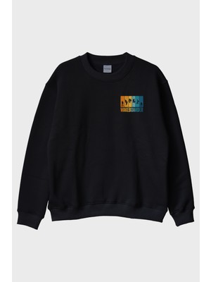 Nuugg Wakeboarder Siyah Bisiklet Yaka Sweatshirt