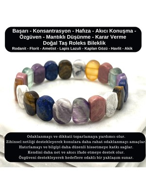 Yıldız Doğal Taş Sertifikalı Başarı & Konsantrasyon & Özgüven Doğal Taş Roleks Bileklik