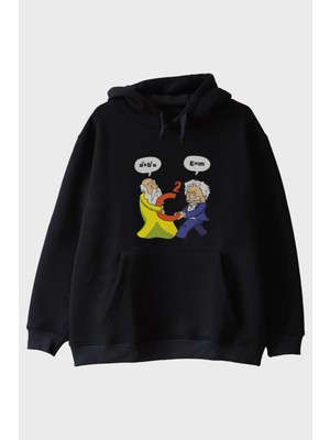 Nuugg Einstein Pisagor Siyah Hoodie