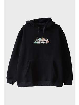 Nuugg New Year New Me Siyah Hoodie