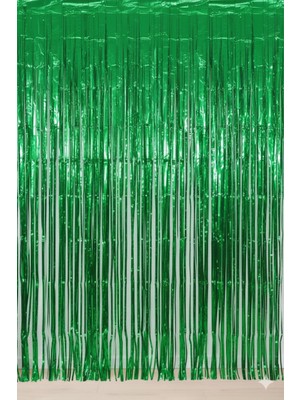 Deniz Party Store Metalize Fon Perde Duvar Perdesi Yeşil Renk 90X200CM