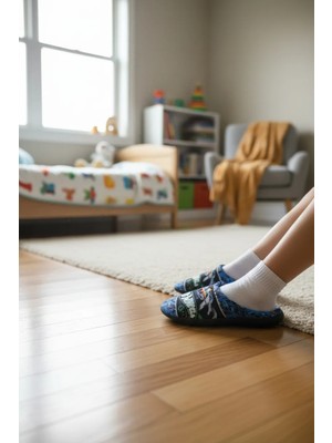 Gezer Çocuk Araba Detaylı Kışlık Ev,kreş,anaokul Terlik