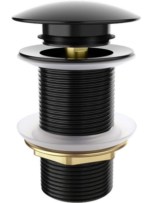 Romena | Valtemo Mat Siyah Bas-Çek (Pop-Up) Lavabo Sifon Başlığı – Deliksiz