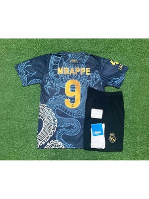 Alaturka Mix R.madridd 2024/25 Sezonu Kylian Mbappe Dragon Desenli Konsept Çocuk Forması 4'lü Set