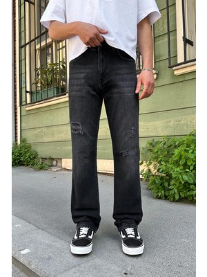 Füme Soft Minimal Yırtık Detay 3z Dl Baggy Pantolon