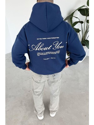Lacivert About You Baskılı Oversize Sweatshirt