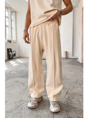 Krem Cozy Premium Çımalı Baggy Eşofman