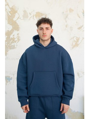Lacivert Cozy Basic Oversize Sweatshirt