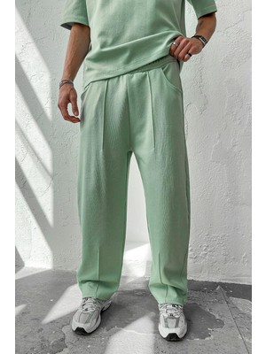 Mint Yeşili Cozy Premium Pileli Baggy Eşofman