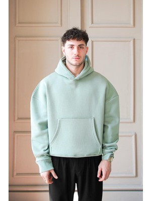 Buz Yeşil Cozy Basic Oversize Sweatshirt