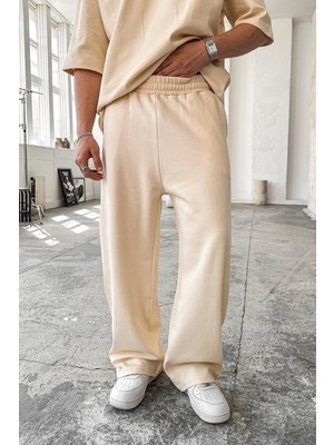 Krem Cozy Premium Basic Baggy Eşofman