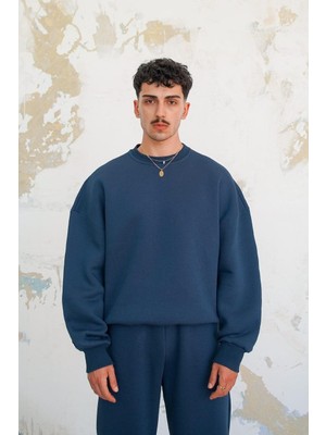 Lacivert Cozy Basic Oversize Sweat
