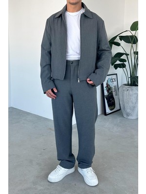 Antrasit Premium Relaxed Fit Boxy Ceket