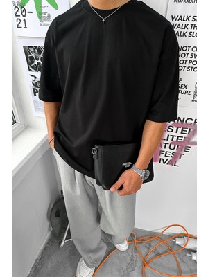 Siyah Cozy Basic Soft Oversize Tişört