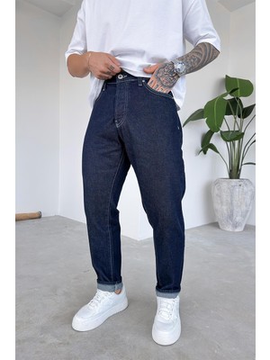 Lacivert Ters Dikiş Detay Regular Pantolon