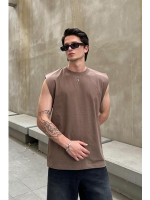 Kahverengi Basic A1 Outplenty Premium Oversize Atlet Tişört