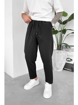 Siyah Patch Detay Paraşüt Boyfriend Pantolon