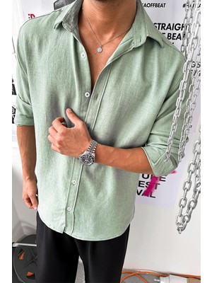 Yeşil Basic Relaxed Gömlek