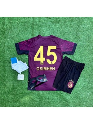 Alaturka Mix /g'.â.l.a.t.â.s.a.r.â.y 2025/26 Yeni O.s'i'm'h'e'n Deplasman Çocuk Forması 5'li Set Maske Hediyeli