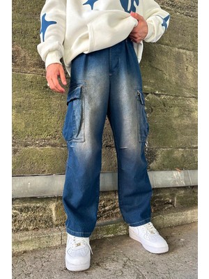 Eskitme Vintage Eskitme Gd Cropped Baggy Pantolon