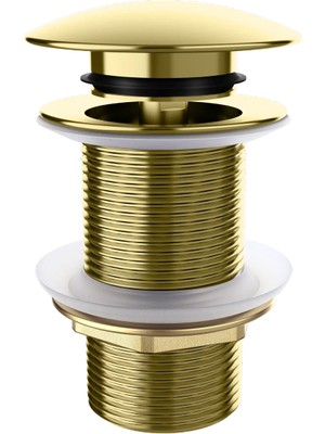 Romena | Valtemo Shiny Gold Bas-Çek (Pop-Up) Lavabo Sifon Başlığı – Deliksiz