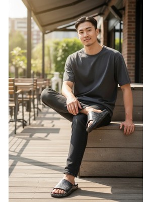 Akınalbella Erkek Yazlık Rahat Kaymaz Taban Plaj Deniz Havuz Terlik