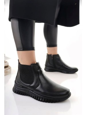 KAFKASLAR AYAKKABI Hakiki Deri Ortopedik Kısa Boy Günlük Kadın Bot