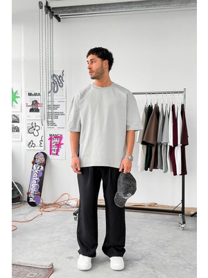 Gri Cozy Basic Soft Oversize Tişört