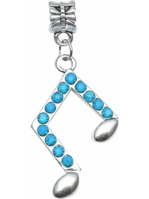 Kumi Bileklik ve Kolye İçin İki Nota Taşlı Gümüş Kaplama Charm