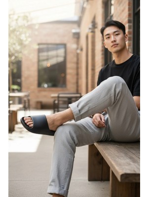 Akınalbella Erkek Yazlık Rahat Kaymaz Taban Plaj Deniz Havuz Terlik