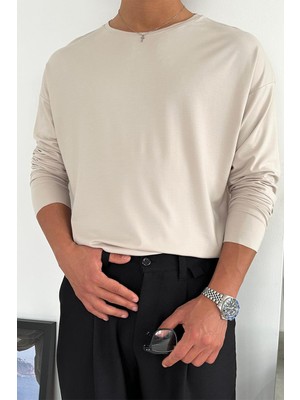 Taş Basic Soft Likralı Relax Fit Uzun Kollu Tişört