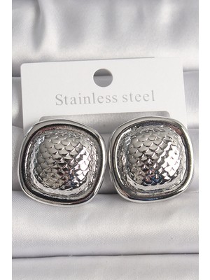 Ayder Timya Pirinç Gümüş Renk İşlemeli Kare Model Kadın Küpe - TJ-BKP10148 TG/Tmya1395 219612