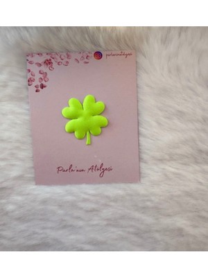 Parla'nın Atölyesi 0-3 Yaş Az Saçlı ve Saçsız Bebek Tokası Yeşil Yonca