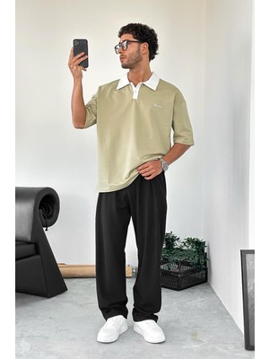 Su Yeşili Bound Polo Yaka Outplenty Premium Oversize Tişört