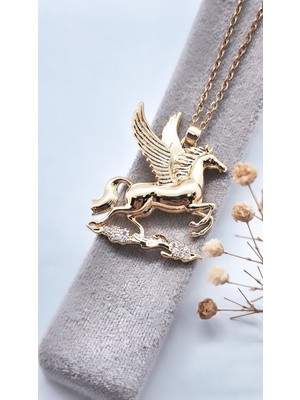 Serenity Mitoloji Pegasus Figür Çelik Kolye