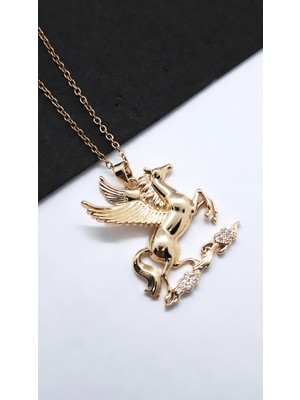 Serenity Mitoloji Pegasus Figür Çelik Kolye