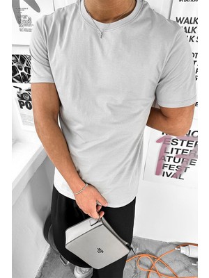 Gri Basic Premium Regular Fit Tişört