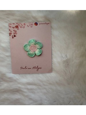 Parla'nın Atölyesi 0-3 Yaş Az Saçlı ve Saçsız Bebek Tokası Yeşil Çiçek