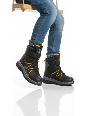 Cool Siyah Cırtlı Erkek Çocuk Düz Bot