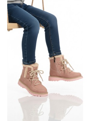 Cool Pudra Içi Polarlı Kız Çocuk Düz Bot